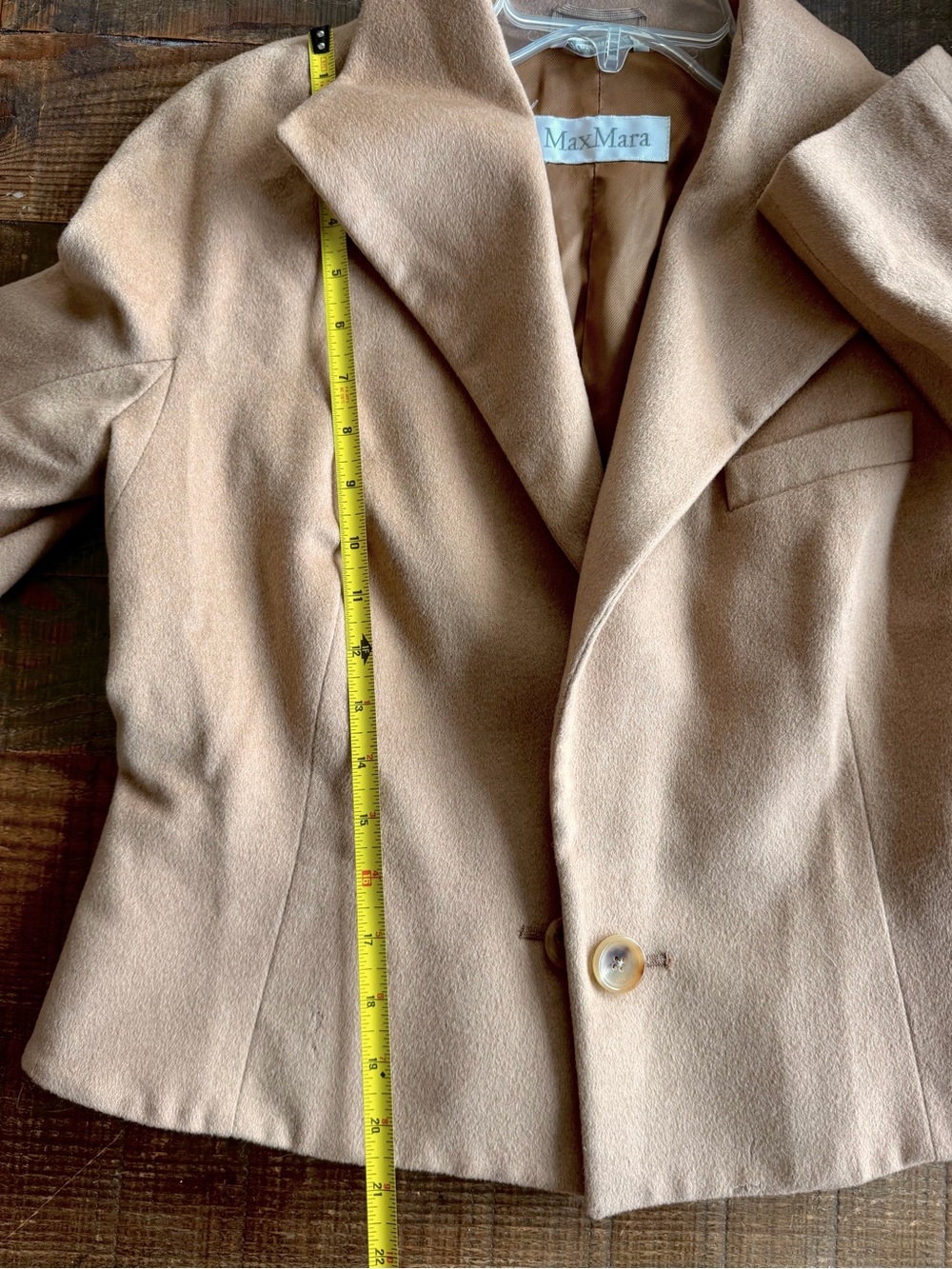 Max Mara Italy 100% Camelwool Cropped Single Breasted Jacket Blazer US 10 - Picture 16 of 16